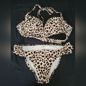 Victoria's Secret PINK 2 piece bikini set cheetah print size small